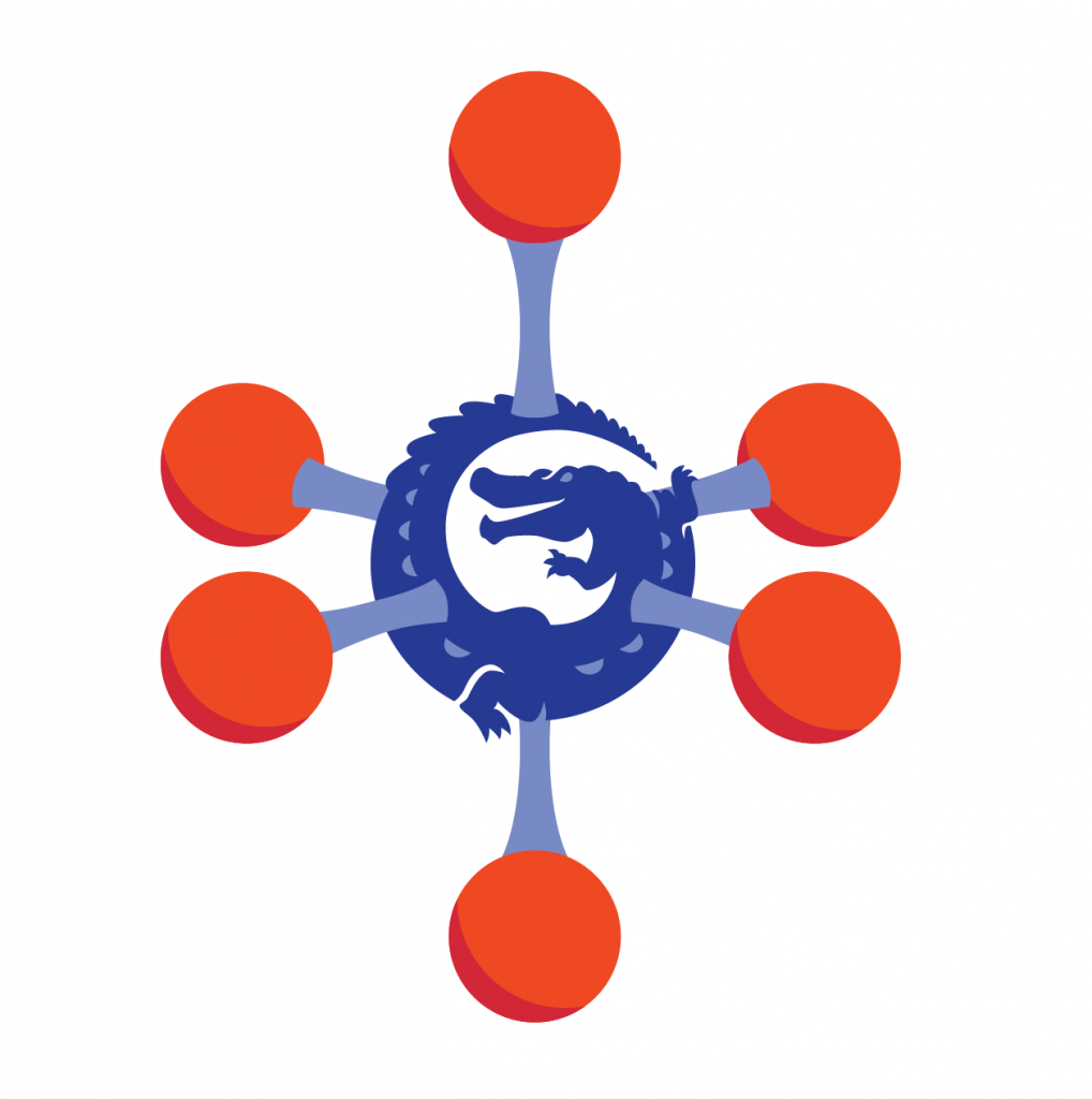 A Campaign for UF Chemistry - Strong Bonds. Images of students collaborating in a lab setting with orange and blue graphics.